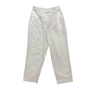 Vintage High Rise White Linen Trousers - Medium